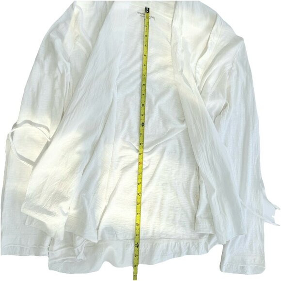 White Cotton Cardigan long sleeves size large - Picture 9 of 11